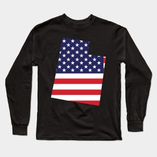 Utah State Shaped Flag Background Long Sleeve T-Shirt